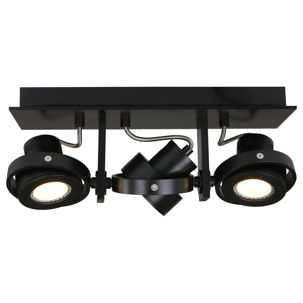 LED Deckenleuchte Quatro in Schwarz 3x 4,6W 1035lm GU10 3-flammig