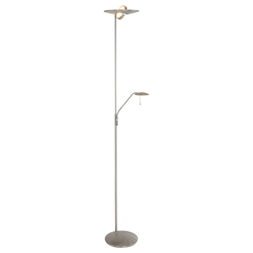 LED Stehleuchte Zodiac in Silber und Weiß 30W 3000lm mit Lesearm