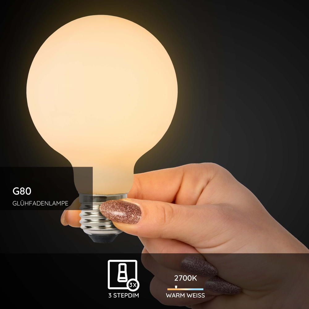 LED Leuchtmittel E27 Globe - G80 in Beige 8W 1080lm 1er-Pack günstig online kaufen