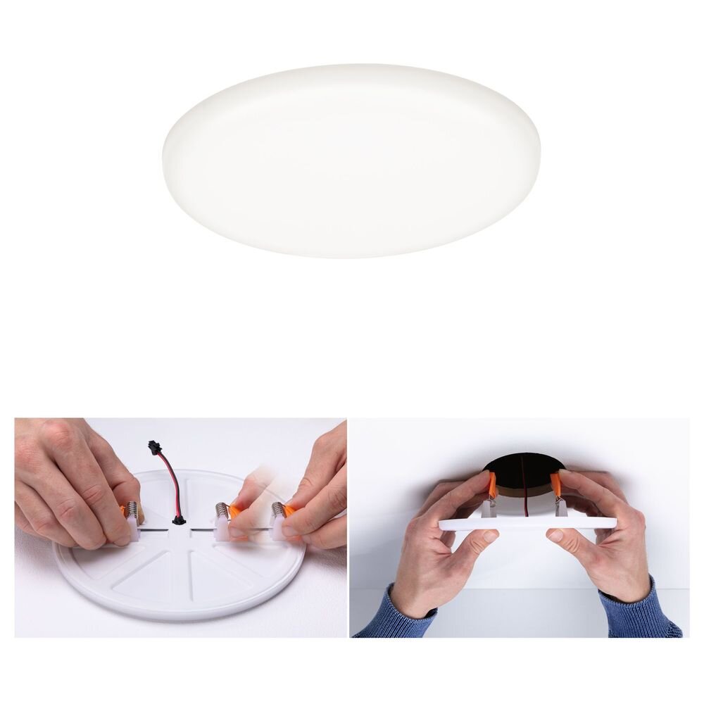 Paulmann Veluna VariFit Einbaustrahler & Einbauleuchte Büro & Arbeitszimmer Wohnzimmer Küche LED IP44 schlicht Transparent-satiniert Kunststoff