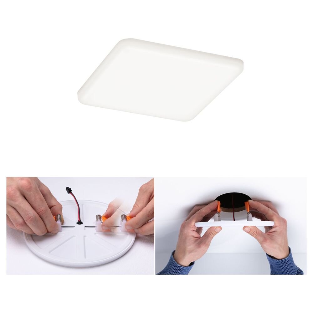 Paulmann Veluna VariFit Einbaustrahler & Einbauleuchte Büro & Arbeitszimmer Wohnzimmer Küche LED IP44 schlicht Transparent-satiniert Kunststoff