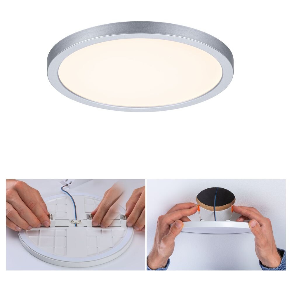 Paulmann Areo VariFit Einbaustrahler & Einbauleuchte Büro & Arbeitszimmer Badezimmer Küche LED IP44 schlicht Chrom-matt Kunststoff 1-flammig