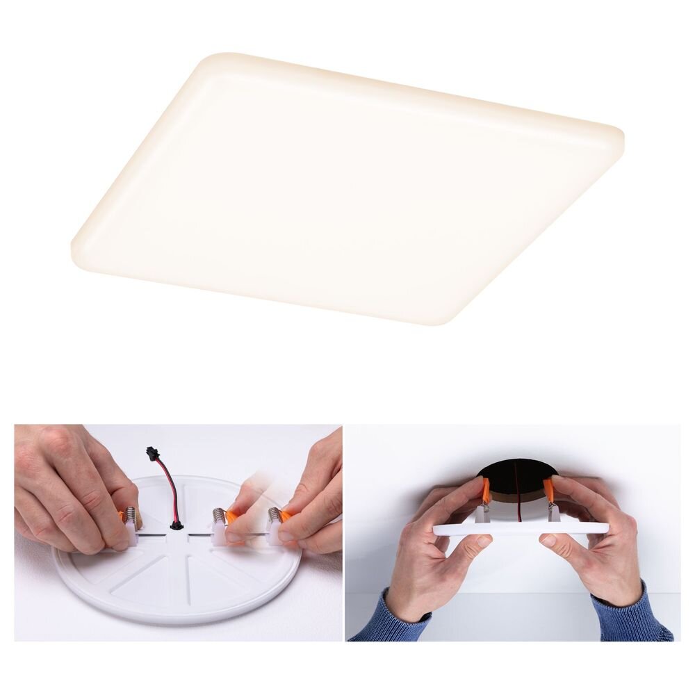 LED Deckenleuchte Veluna Varifit in Transparent-satiniert 17W 1400lm IP44 3000K dimmbar 185x185mm