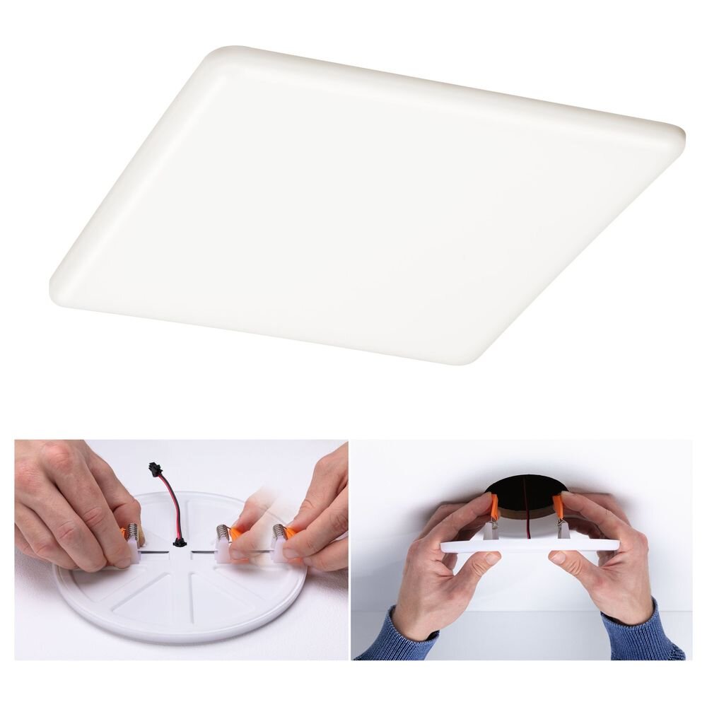 LED Deckenleuchte Veluna Varifit in Transparent-satiniert 22W 1700lm IP44 4000K dimmbar 215x215mm
