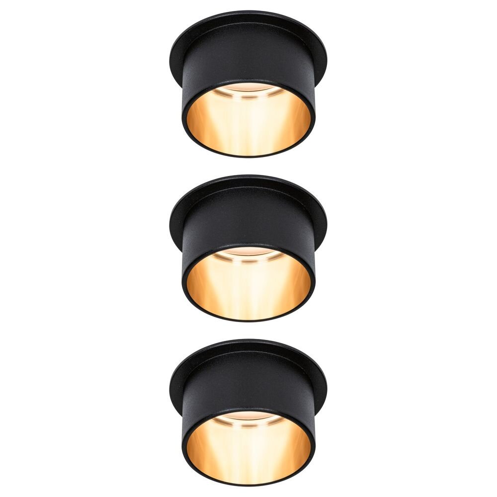 LED Einbauleuchte Gil in Schwarz-matt und Gold 3x 18W 1410lm IP44 günstig online kaufen