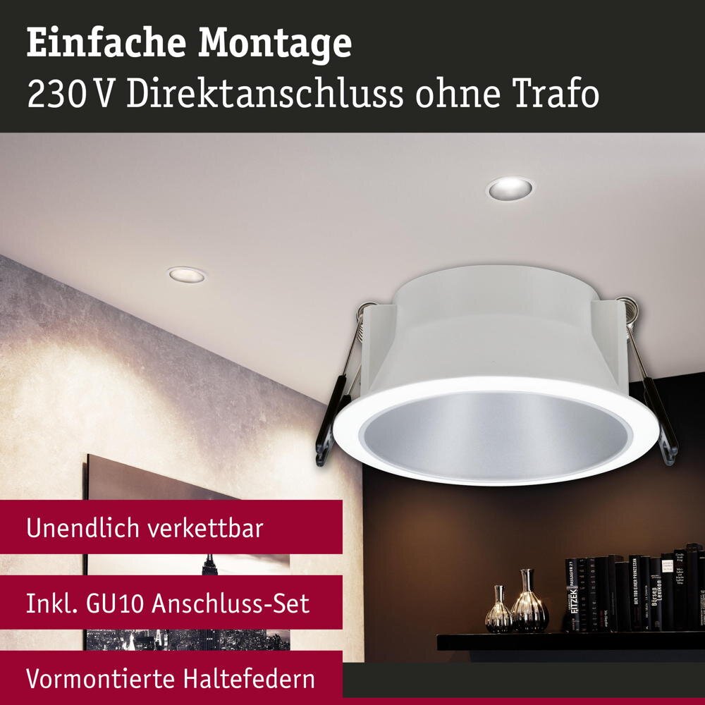 Paulmann LED-Einbauspot Nova Coin 3er chrom rund dimmbar günstig online kaufen