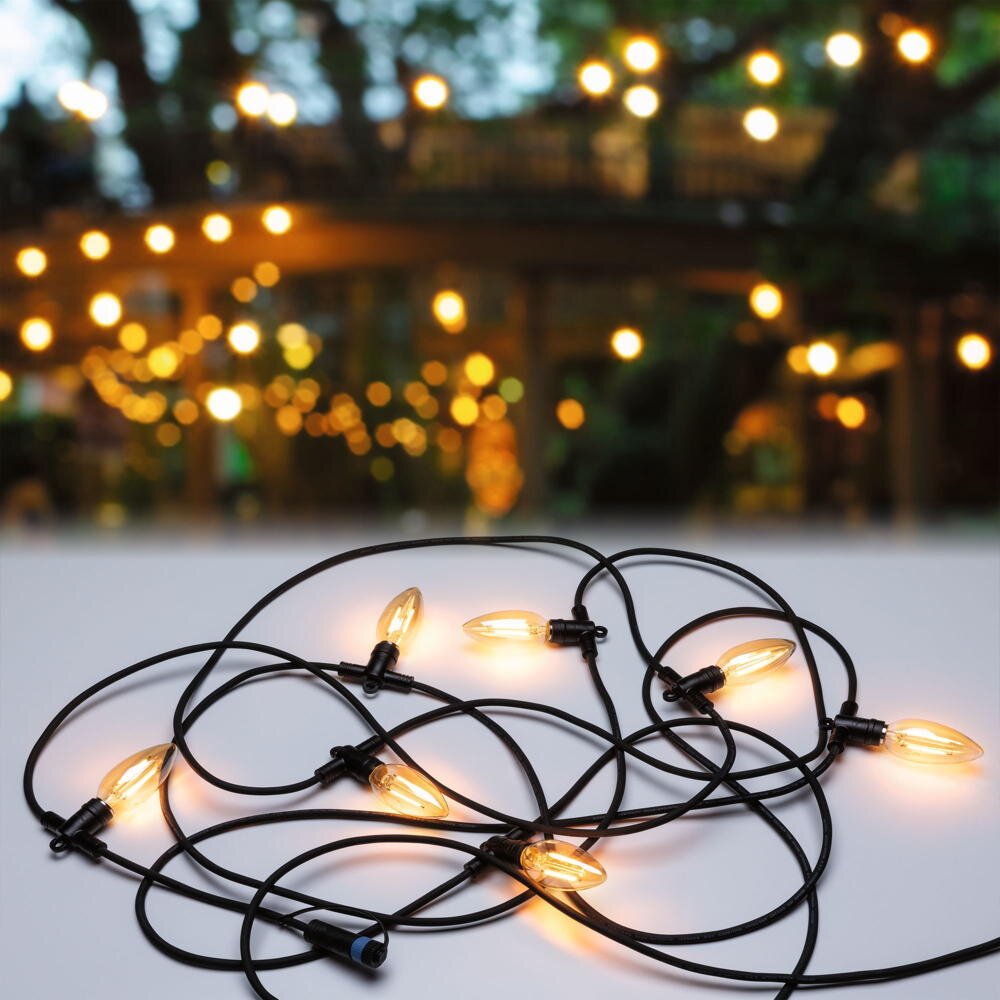 LED Lichterkette Plug & Shine in Schwarz 7x 14W 980lm E14 7-flammig IP44