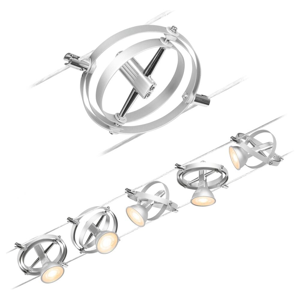 Paulmann Wire Systems Seilsysteme Büro & Arbeitszimmer Esszimmer Wohnzimmer modern Chrom-matt Kunststoff GU5,3 5-flammig