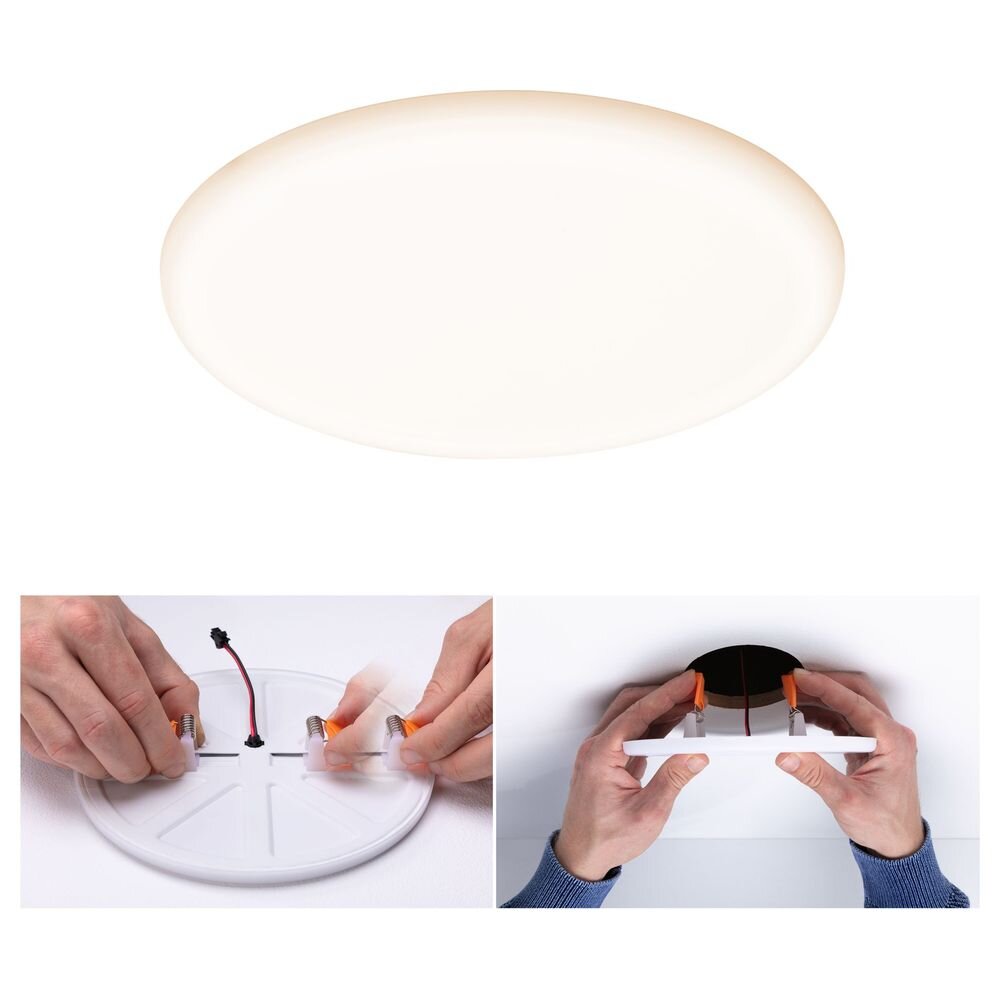 Paulmann Veluna VariFit Einbaustrahler & Einbauleuchte Büro & Arbeitszimmer Badezimmer Küche LED IP44 schlicht Transparent-satiniert Kunststoff