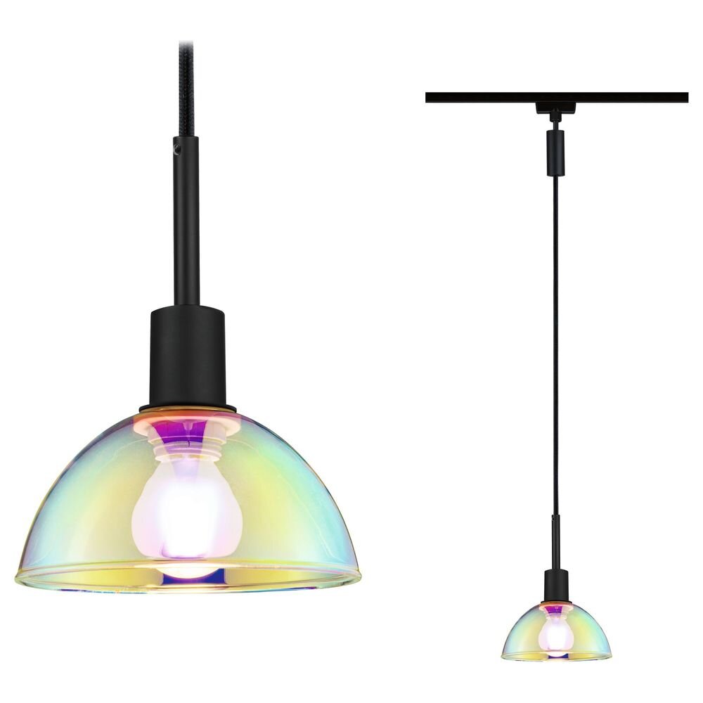 Paulmann Urail Sarrasani Wohnzimmer Schlafzimmer Flur modern Schwarz-matt Transparent Metall Glas E14 1-flammig