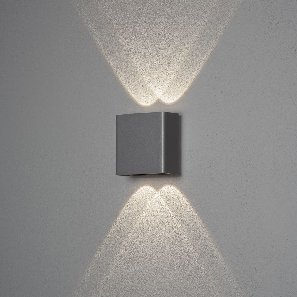 LED Wandleuchte Chieri in Grau 2x 2W 400lm IP54