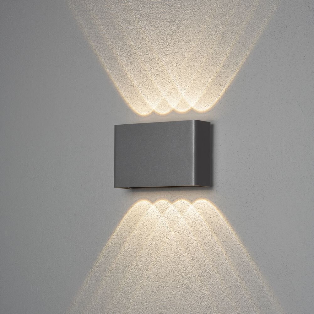 LED Wandleuchte Chieri in Grau 2x 4W 800lm IP54