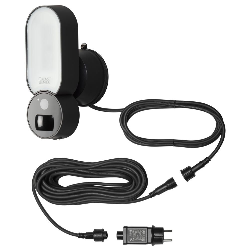 LED Kamera Wandleuchte in Schwarz 5W 800lm IP54 mit Bewegungsmelder