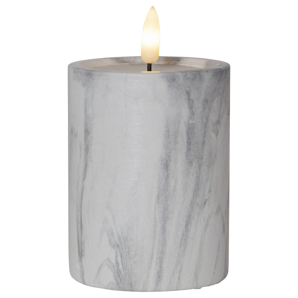 LED Kerze Flamme Marble in Grau 125x75mm günstig online kaufen