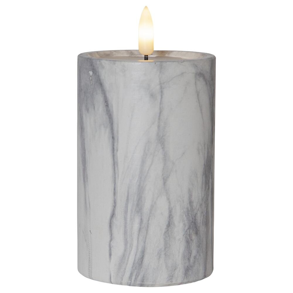 LED Kerze Flamme Marble in Grau 150x75mm günstig online kaufen