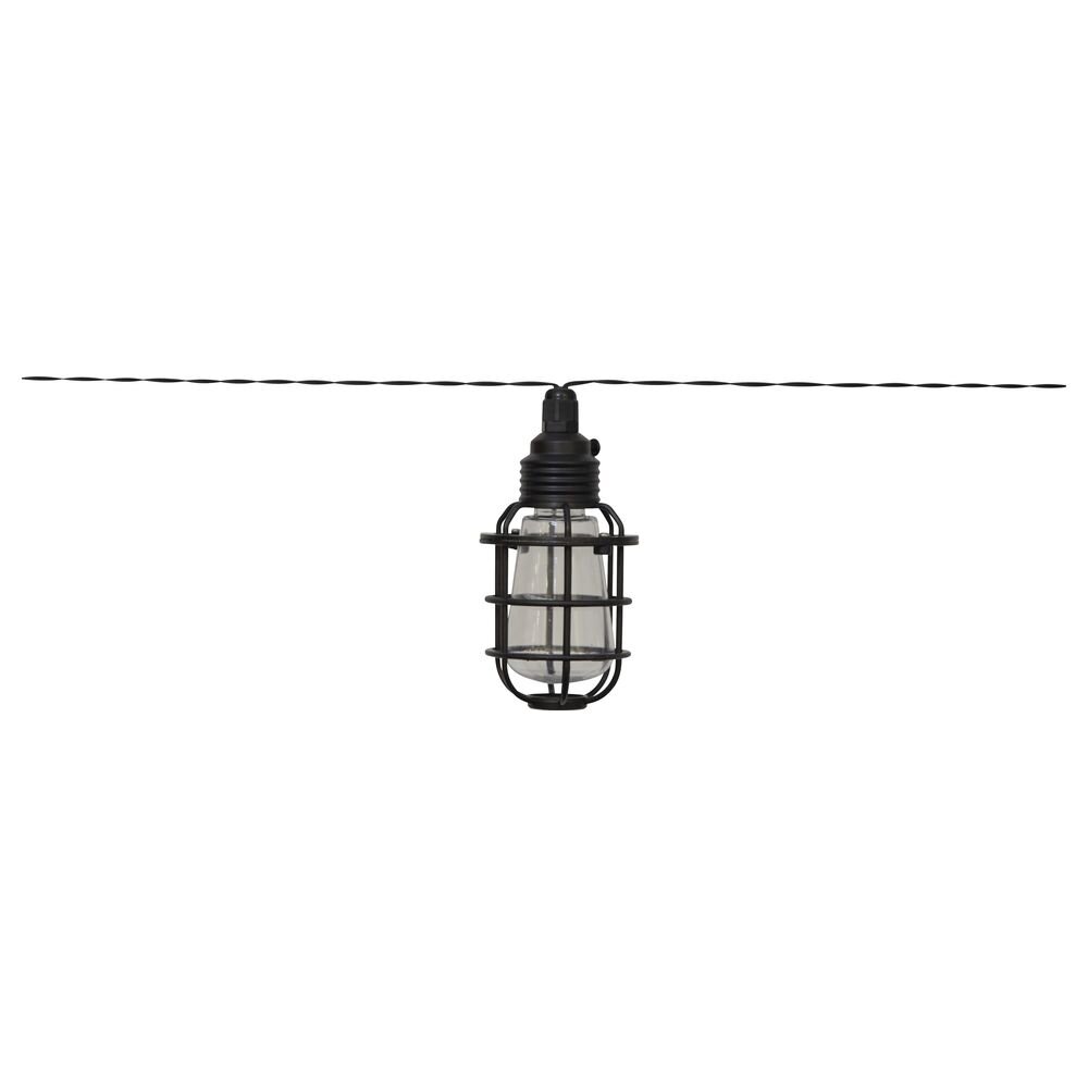 LED Solar Lichterkette Cage in Schwarz 8-flammig IP44