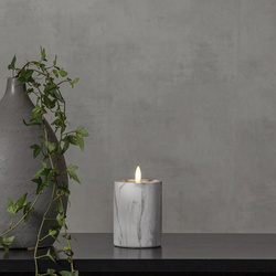 LED Kerze Flamme Marble in Grau