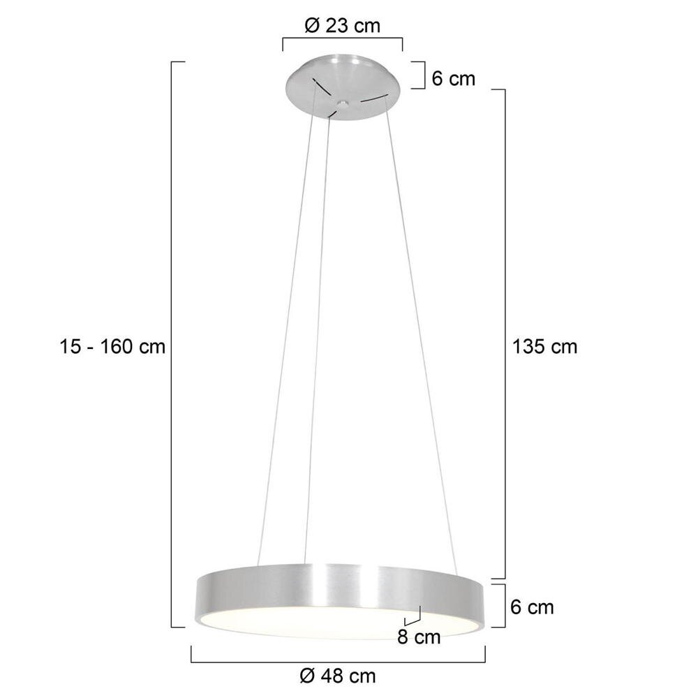 LED Pendelleuchte Ringlede in Silber 40W 3600lm günstig online kaufen