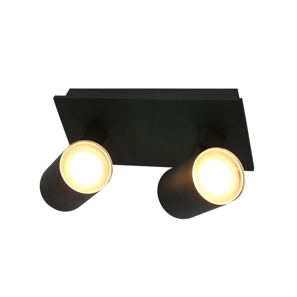 LED Deckenleuchte Points noirs in Schwarz 2x 4,6W 960lm GU10 2-flammig IP44