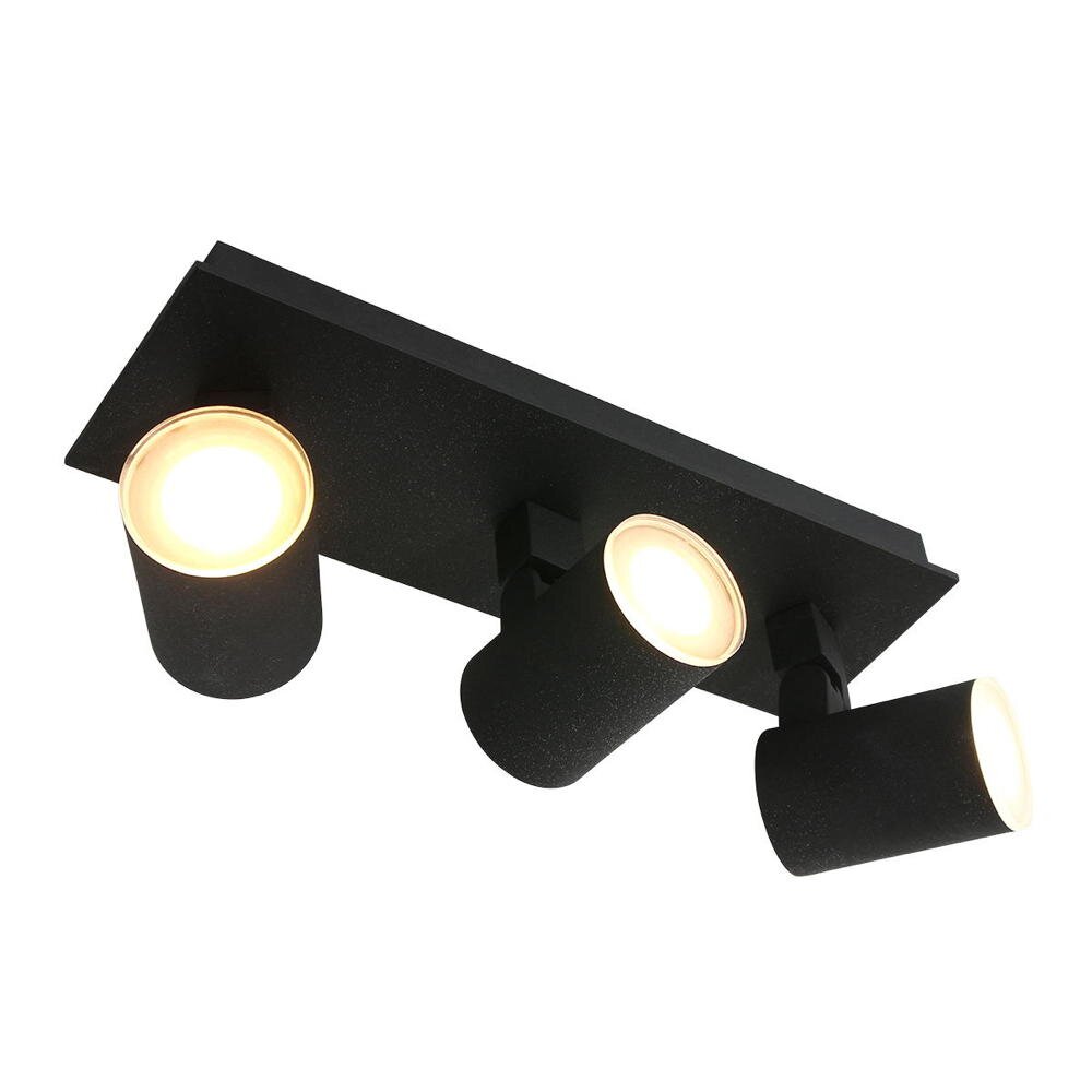 LED Deckenleuchte Points noirs in Schwarz 3x 4,6W 1440lm GU10 3-flammig IP44