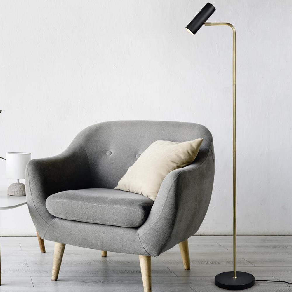 TRIO Leuchten Stehlampe Marley, Stehleuchte Höhe 151cm, Auslage 39 cm, mit Kippschalter, GU10 Leuchtmittel frei wählbar