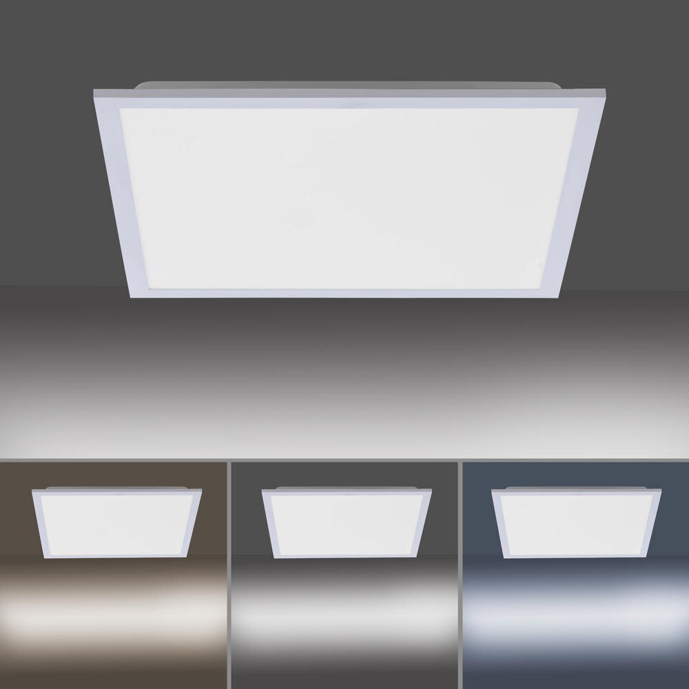 LED Deckenleuchte Flat in Silber und Weiß 28W 2800lm