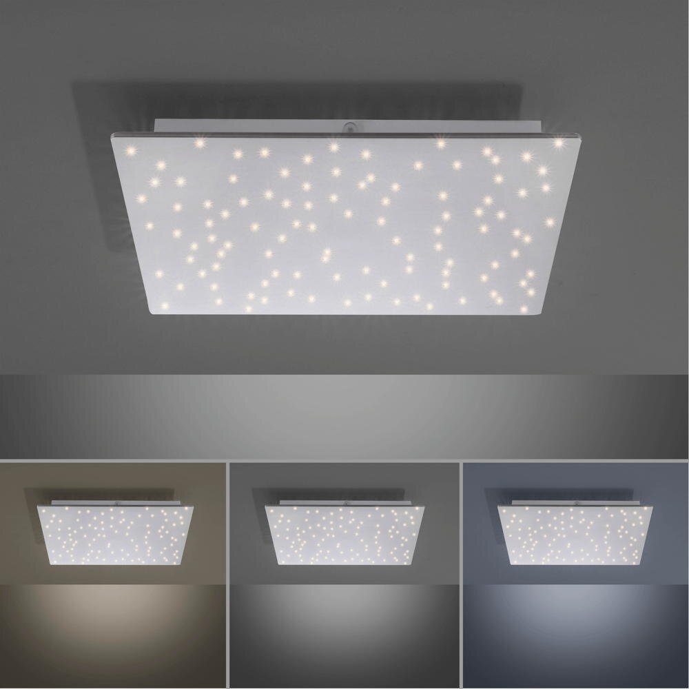 LED Deckenleuchte Sparkle in Silber 18W 2050lm 450x450mm