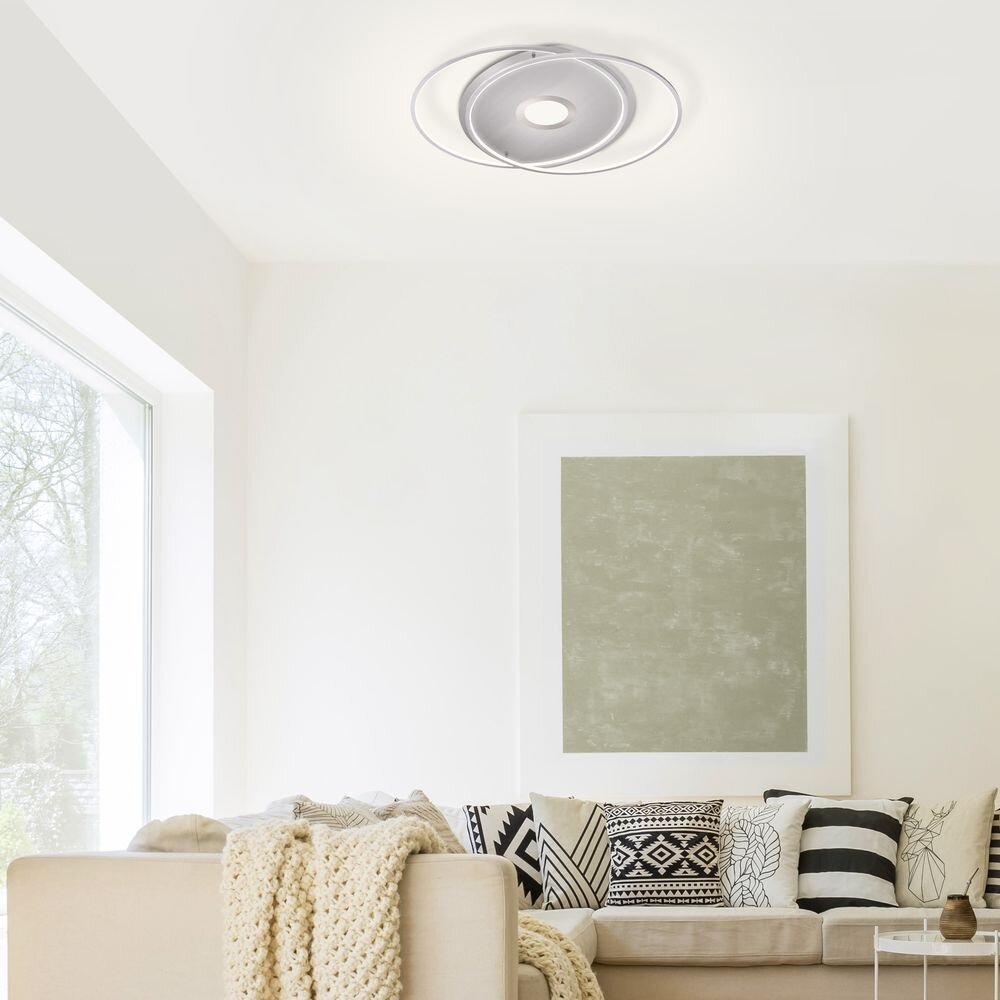 Q-Smart LED Deckenleuchte Q-Amira in Silber 40W 4900lm