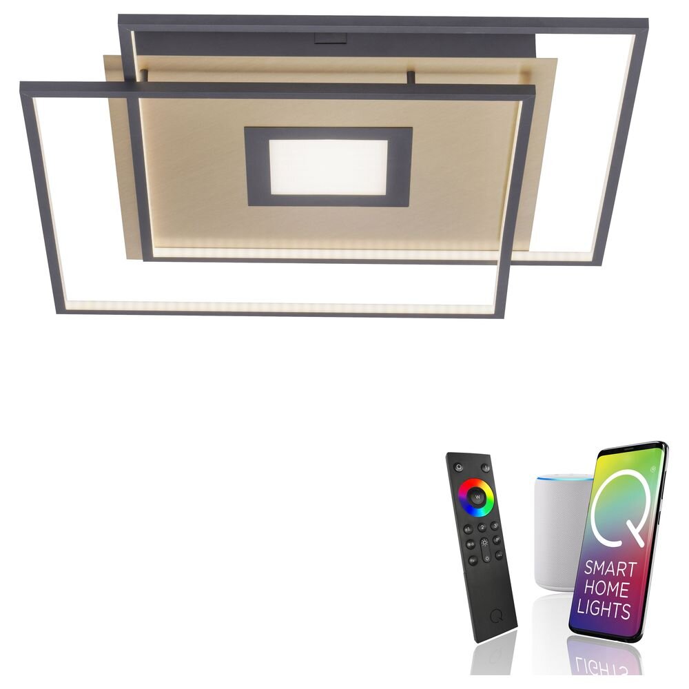 Q-Smart LED Deckenleuchte Q-Amira in Schwarz 45W 4900lm