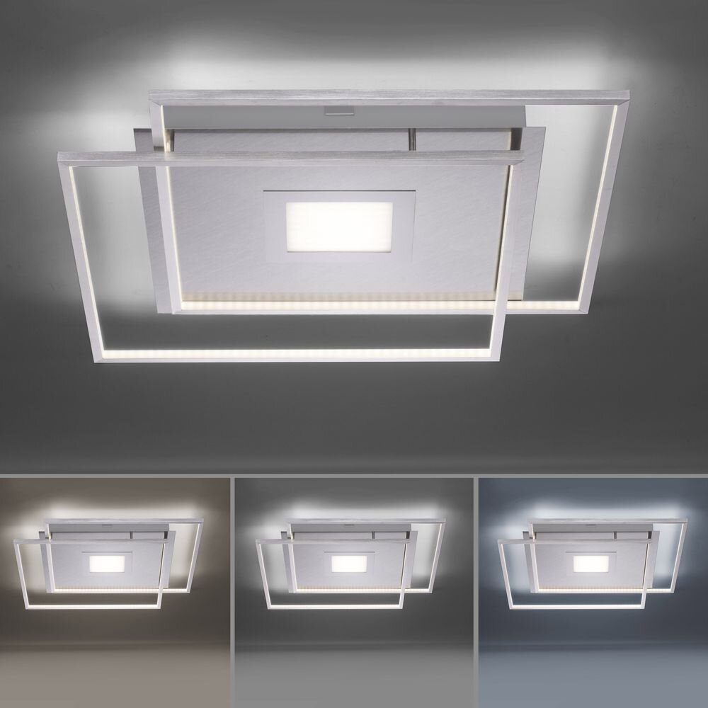 Q-Smart LED Deckenleuchte Q-Amira in Silber 45W 4900lm