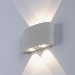 LED Wandleuchte Carlo in Silber pulverbeschichtet IP54