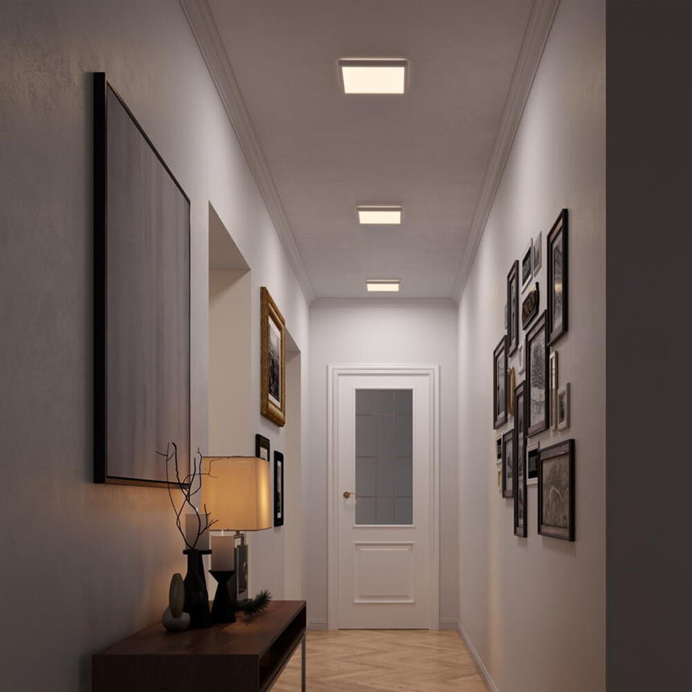 LED Deckenleuchte Oja in Nickel-matt und Weiß 14,5W 1600lm günstig online kaufen