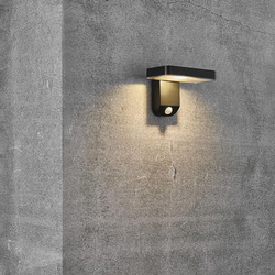 LED Solar Wandleuchte Rica in Schwarz 5W 450lm IP44 mit...