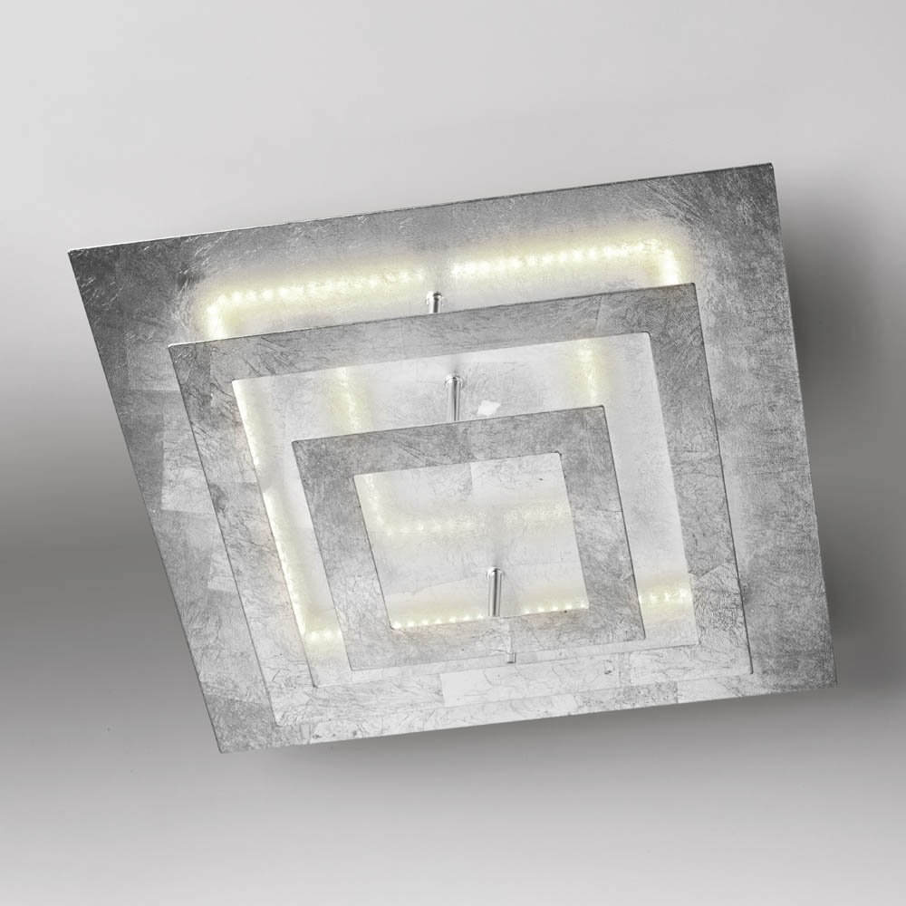 LED Deckenleuchte Square in Blattsilber 27W 2200lm