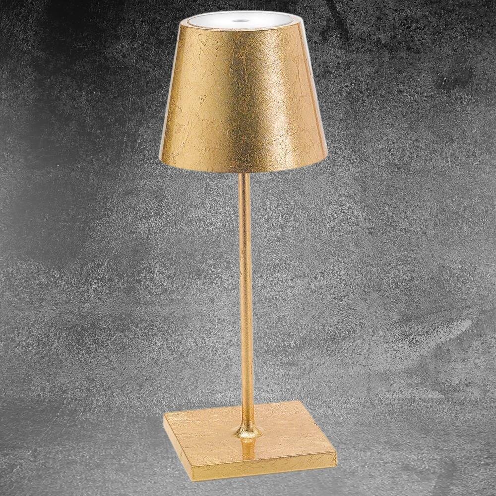 LED Akku Tischleuchte Poldina Mini in Gold-matt 2,2W 154lm IP54 günstig online kaufen