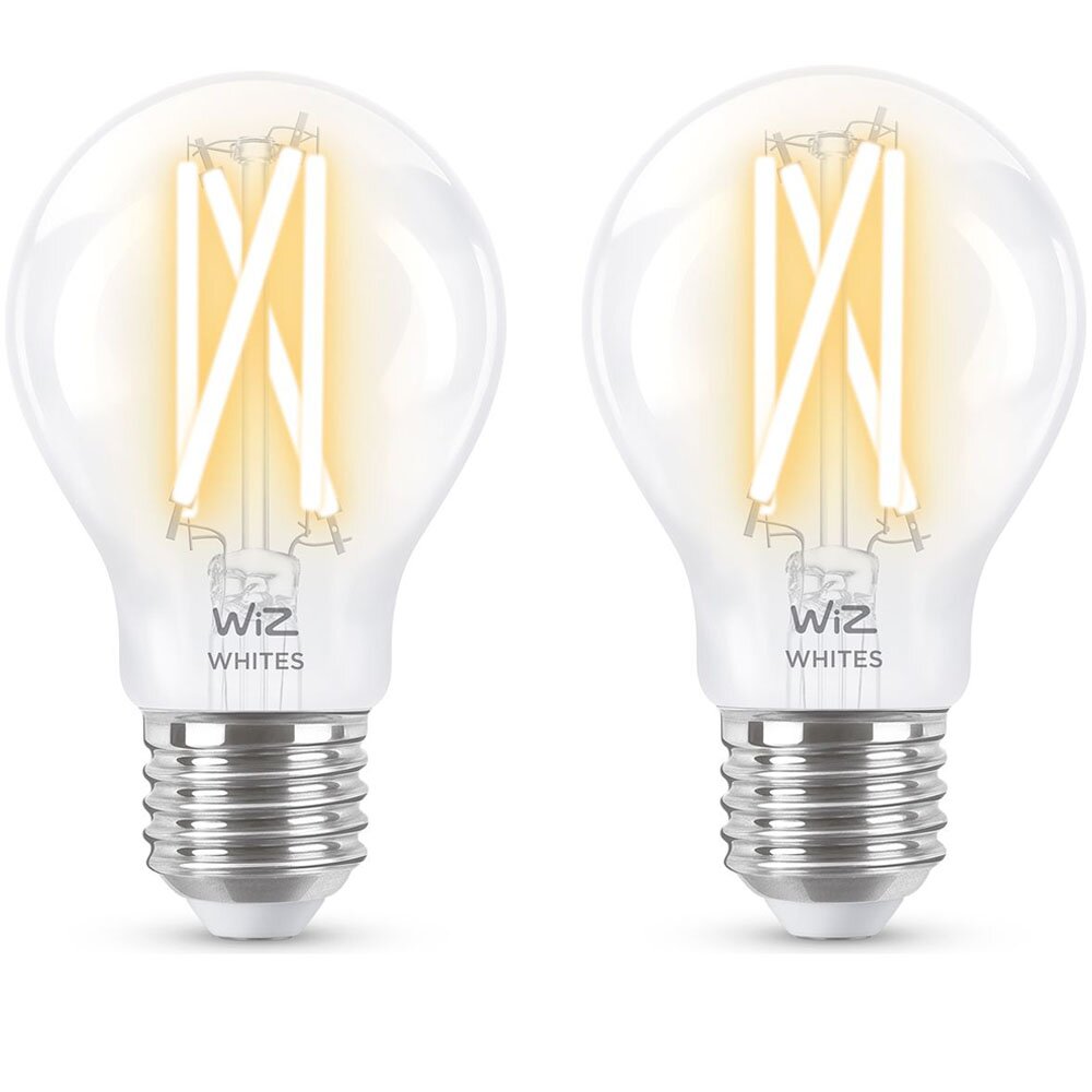 WiZ smarte LED Filament Lampe E27 Birne - A60 7W 806lm 2700-6500K dimmbar Doppelpack