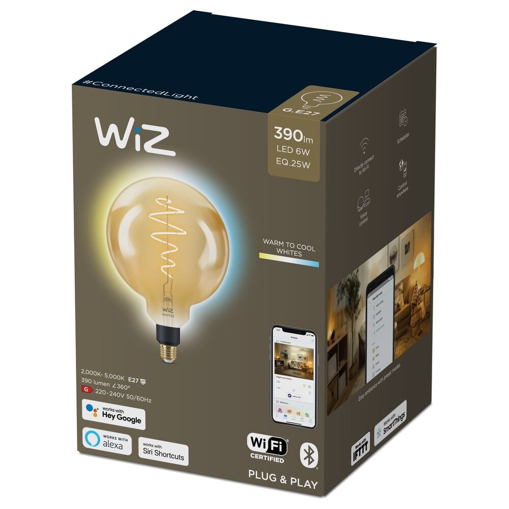 WiZ smarte LED Filament Lampe E27 Globe - G200 6W 390lm 2000-5000K dimmbar günstig online kaufen