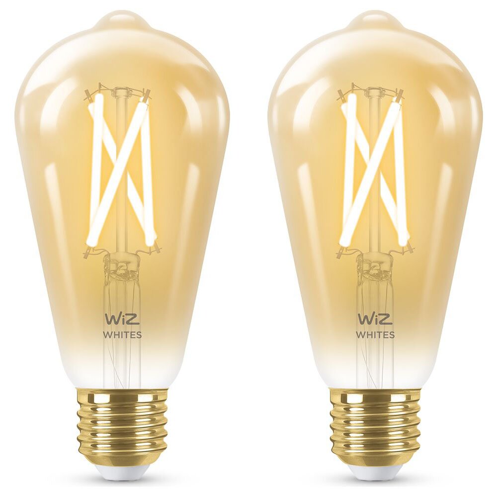 WiZ smarte LED Filament Lampe E27 ST64 7W 640lm 2000-5000K dimmbar Doppelpack