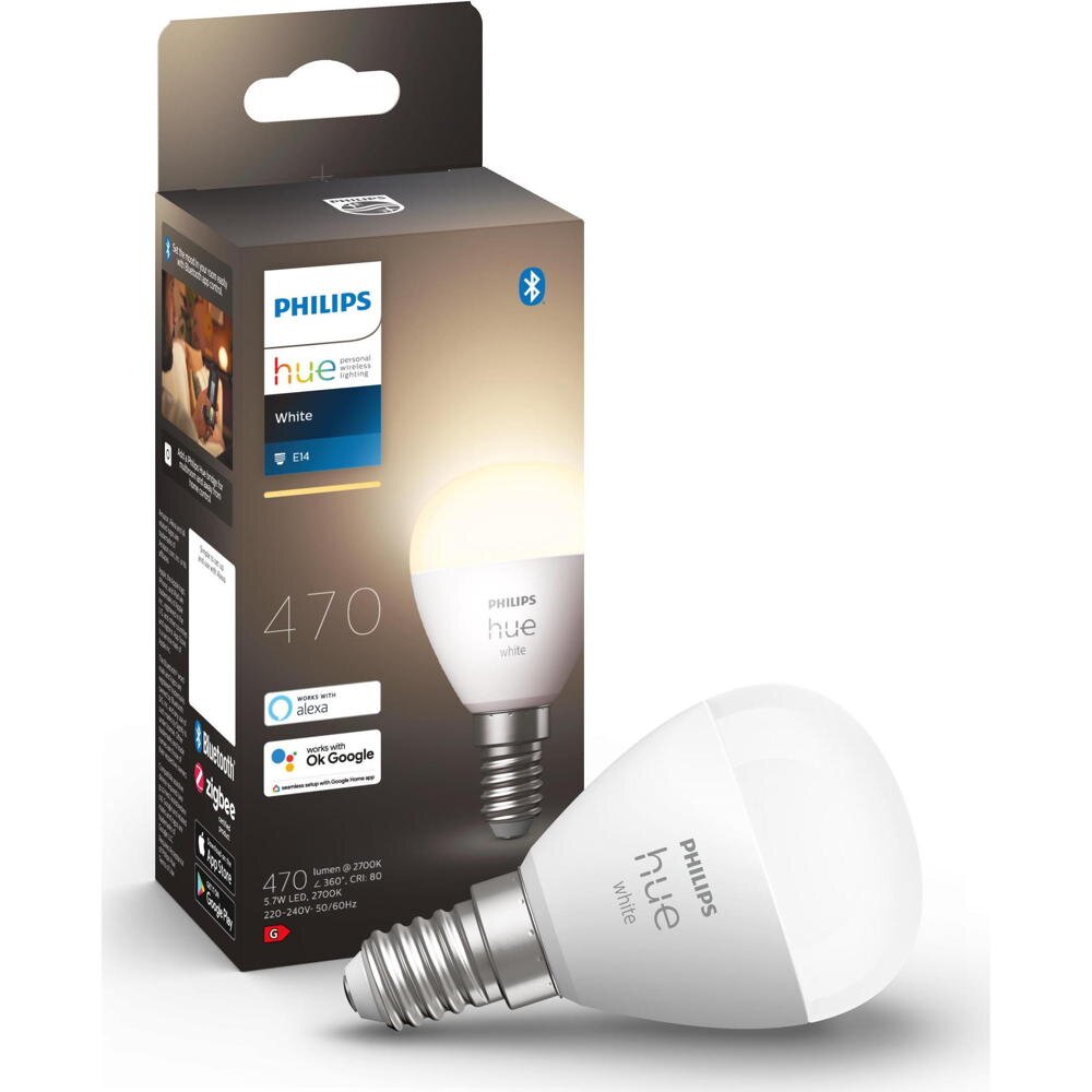 Philips Hue Bluetooth White LED E14 Tropfen - P45 5,7W 470lm Einerpack günstig online kaufen