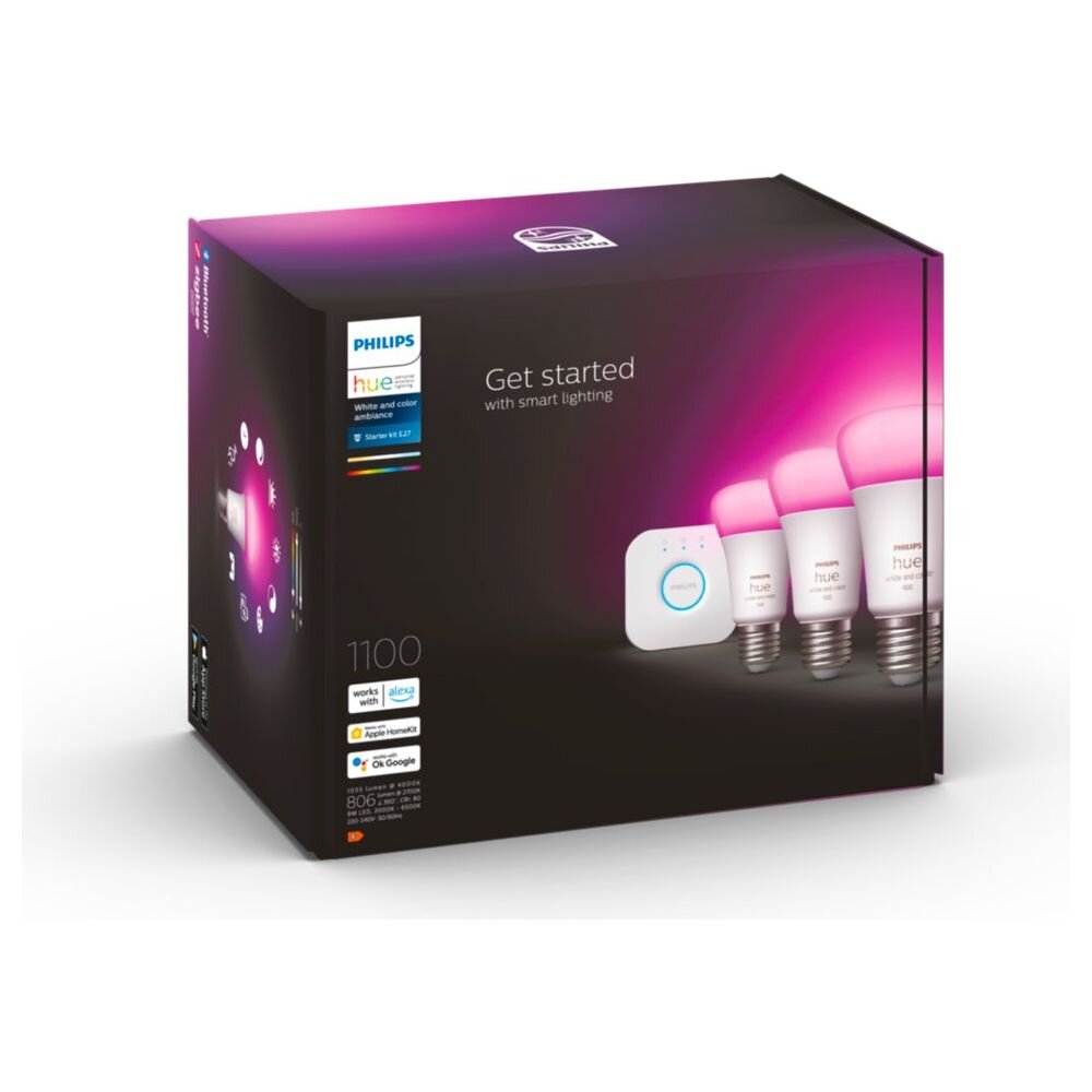 Philips Hue Bluetooth White & Color Ambiance LED E27 75W 800lm Dreierpack i günstig online kaufen