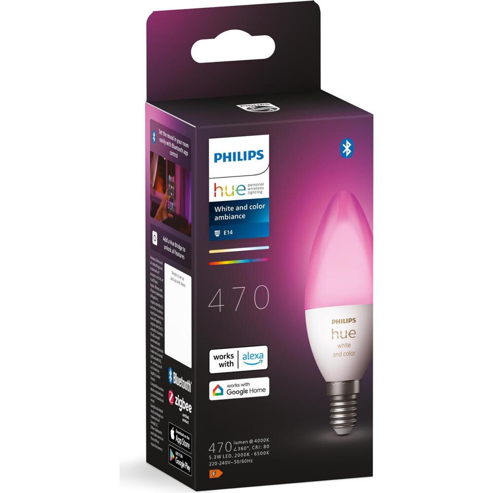 Philips Hue Bluetooth White & Color Ambiance LED E14 5,3W 470lm Einerpack günstig online kaufen