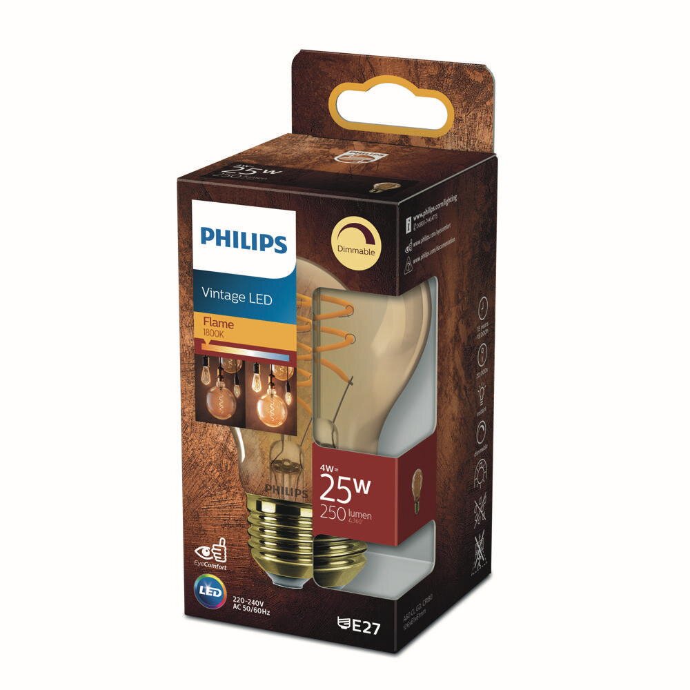 Philips Vintage LED Filament Lampe ersetzt 25W E27 Birne - A60 5,5W 250lm 1 günstig online kaufen