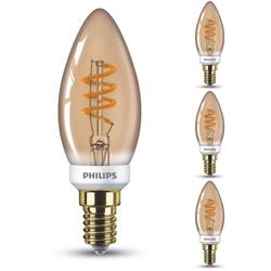 Philips LED Lampe ersetzt 15W, E14 Kerzenform B35, gold,...