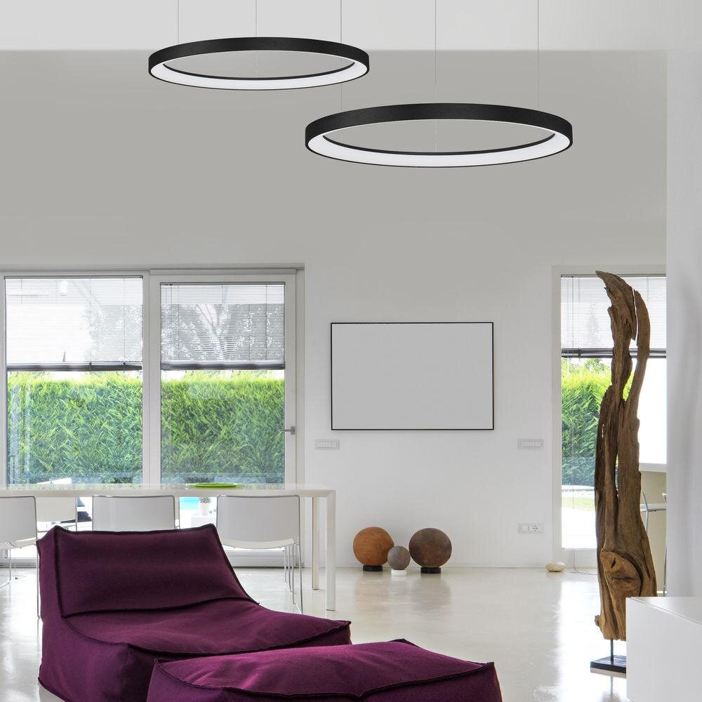 LED Pendelleuchte Pertino in Schwarz 60W 3600lm günstig online kaufen