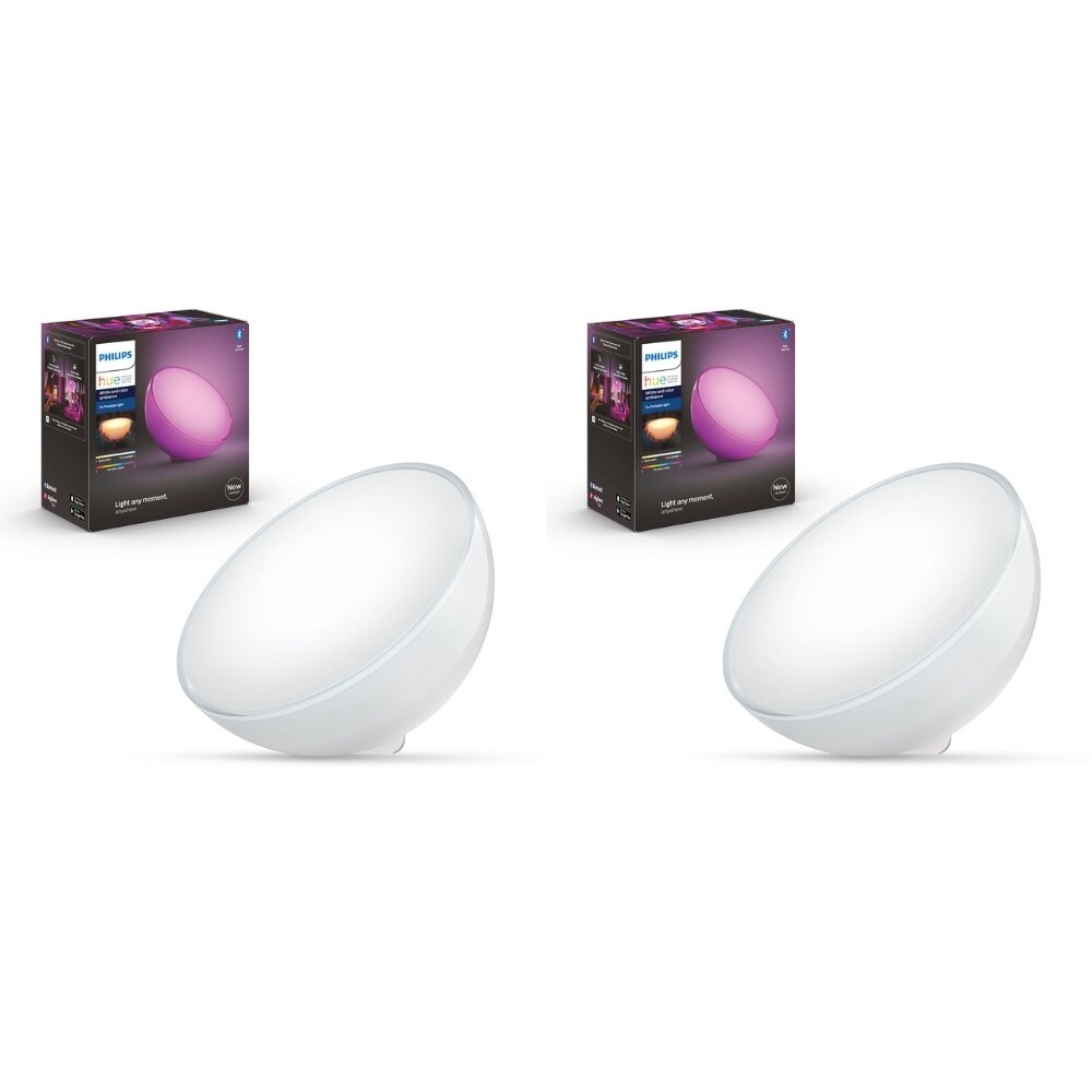 Philips Hue Bluetooth Go Akku Tischleuchte in Weiß 520lm Doppelpack