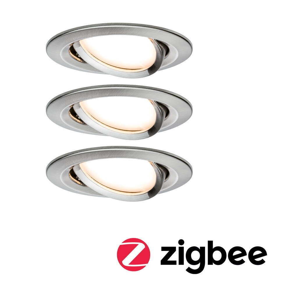 Paulmann Nova Wohnzimmer Flur Dachgeschoss LED IP23 modern Silber Aluminium 3-flammig