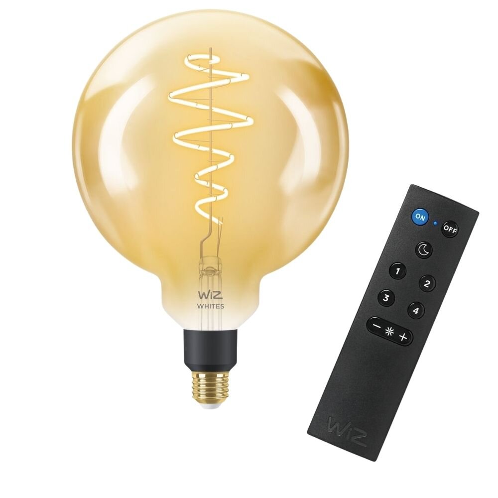 WiZ LED Smart Leuchtmittel in Amber E27 G200 6W 390lm + Fernbedienung