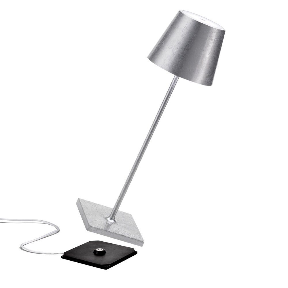 LED Akku Tischleuchte Poldina Pro in Silber-matt 2,2W 200lm IP65 günstig online kaufen