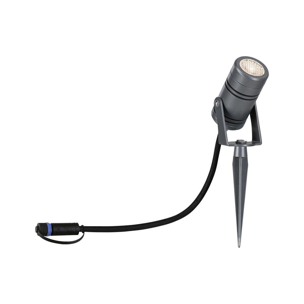 Paulmann LED Gartenstrahler Outdoor Plug & Shine Spot, 12W IP65 230V 3000K Alu Grey