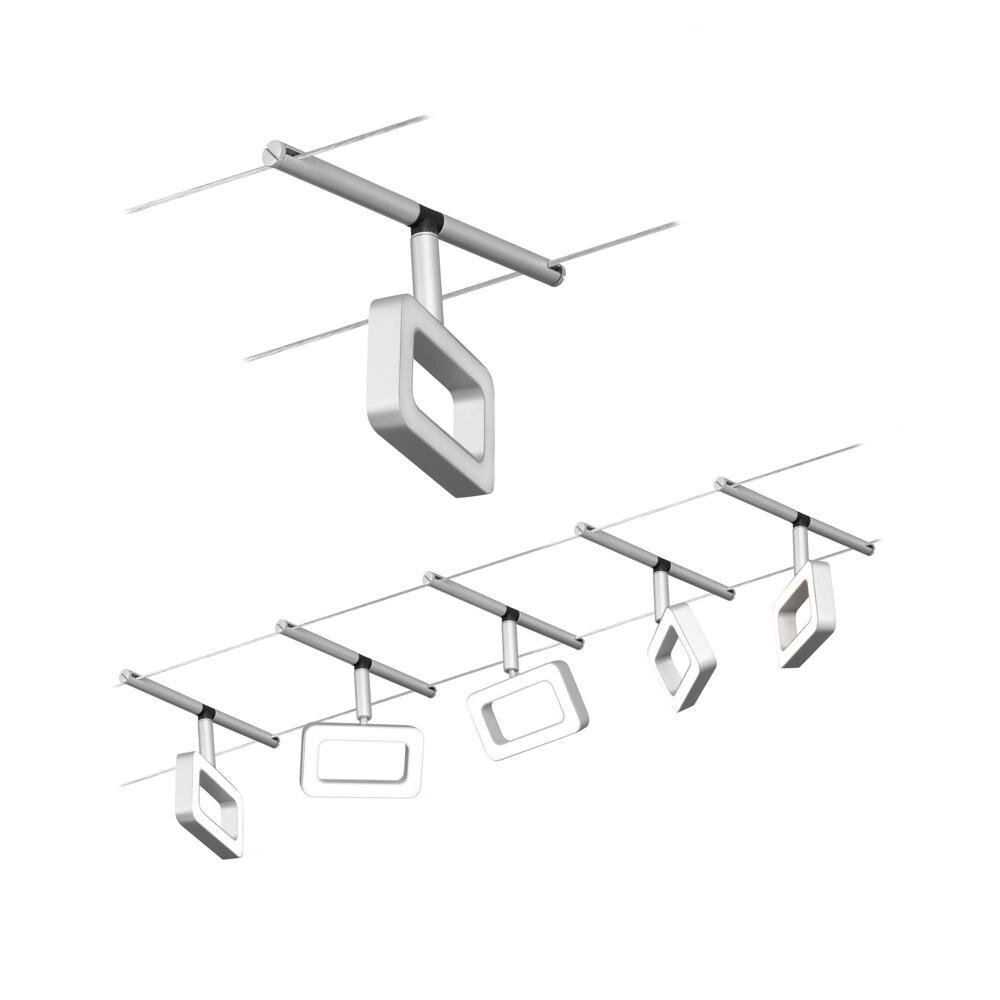 LED Seilsystem Basisset Frame in Chrom-matt und Chrom 5x 4,8W 1400lm günstig online kaufen